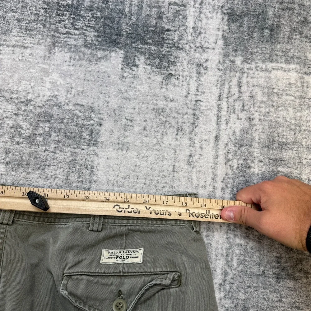 VTG Polo Ralph Lauren Cargo Shorts Mens 40 Green Heavy Cotton Twill Utility 10